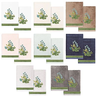 Linum Home Textiles Turkish Cotton Botanica 2-piece Embellished Hand Towel Set