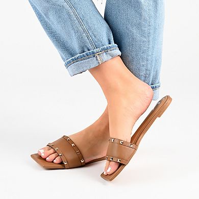 Journee Collection Treena Women's Studded Slide Sandals