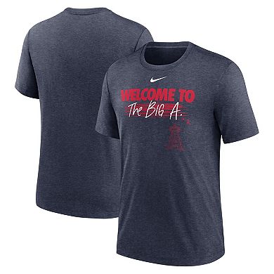 Men's Nike Heather Navy Los Angeles Angels Home Spin Tri-Blend T-Shirt