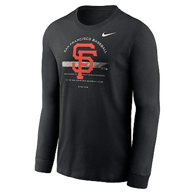 Men's Nike Black San Francisco Giants Over Arch Performance Long Sleeve T-Shirt