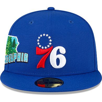 Men's New Era Royal Philadelphia 76ers Stateview 59FIFTY Fitted Hat