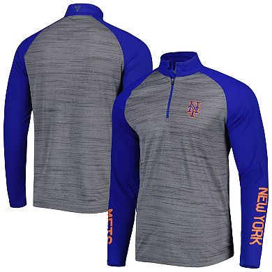 Men's Levelwear Heather Gray New York Mets Vandal Raglan Quarter-Zip Top