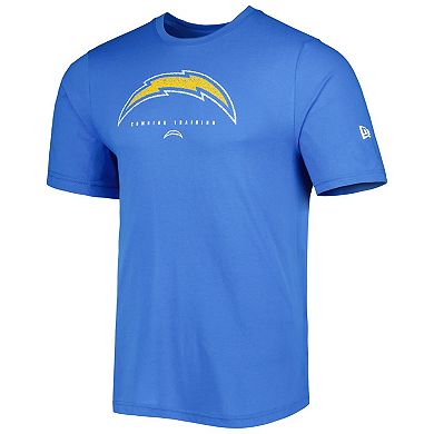 Men's New Era Powder Blue Los Angeles Chargers Combine Authentic Ball Logo T-Shirt