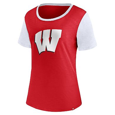 Women's Fanatics Branded Red Wisconsin Badgers Carver T-Shirt