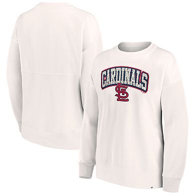 Women's Fanatics Branded Cream St. Louis Cardinals Leopard Pullover Sweatshirt