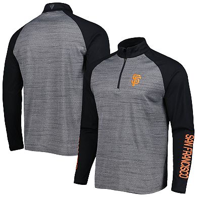 Men's Levelwear Heather Gray San Francisco Giants Vandal Raglan Quarter-Zip Top