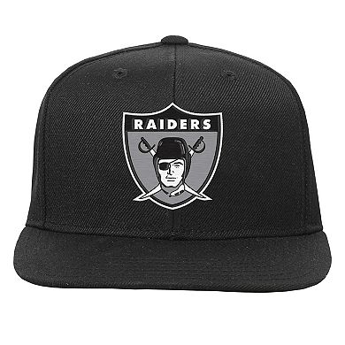 Youth Mitchell & Ness Black Las Vegas Raiders Gridiron Classics Ground Snapback Hat