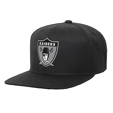 Youth Mitchell & Ness Black Las Vegas Raiders Gridiron Classics Ground Snapback Hat