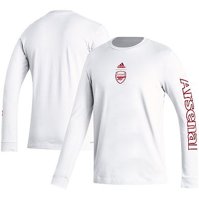 Men's adidas White Arsenal Team Crest Long Sleeve T-Shirt