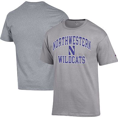 Men's Champion Heather Gray Northwestern Wildcats High Motor T-Shirt