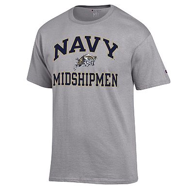 Men's Champion Heather Gray Navy Midshipmen High Motor T-Shirt