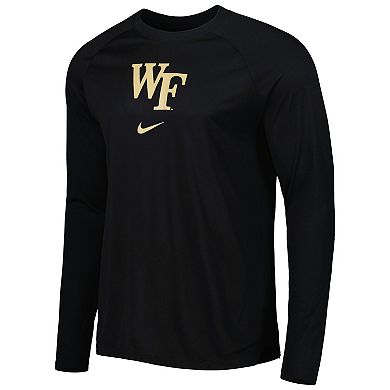 Men's Nike Black Wake Forest Demon Deacons Spotlight Raglan Performance Long Sleeve T-Shirt