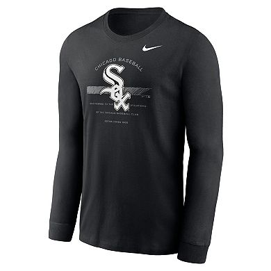 Men's Nike Black Chicago White Sox Over Arch Performance Long Sleeve T-Shirt