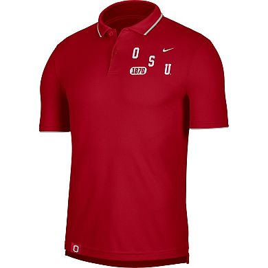 Men's Nike Scarlet Ohio State Buckeyes Wordmark Performance Polo