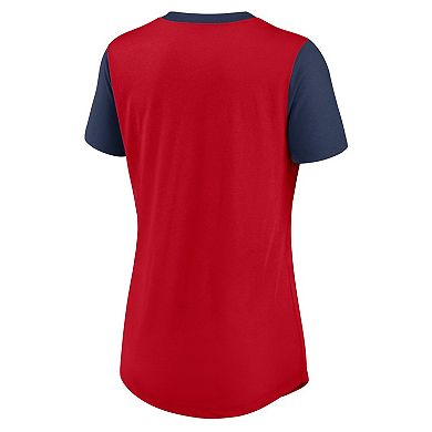 Women's Nike Red St. Louis Cardinals Hipster Swoosh Cinched Tri-Blend Performance Fashion T-Shirt