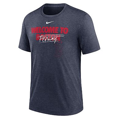 Men's Nike Heather Navy Boston Red Sox Home Spin Tri-Blend T-Shirt