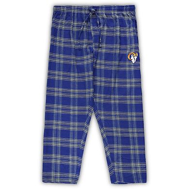 Men's Concepts Sport Royal/Gold Los Angeles Rams Big & Tall Flannel Sleep Set