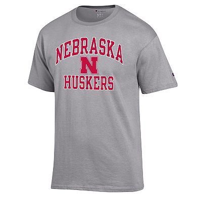 Men's Champion Heather Gray Nebraska Huskers High Motor T-Shirt