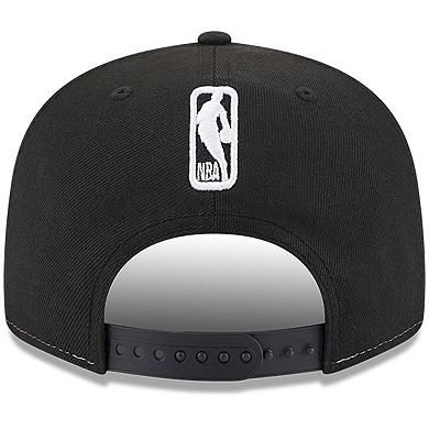 Men's New Era  White/Black Philadelphia 76ers Back Half 9FIFTY Snapback Hat