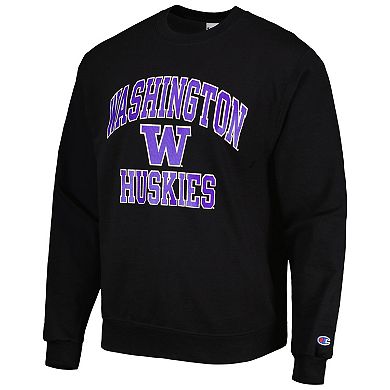 Men's Champion Black Washington Huskies High Motor Pullover Sweatshirt