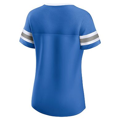 Women's Fanatics Branded Blue Detroit Lions Original State Lace-Up T-Shirt