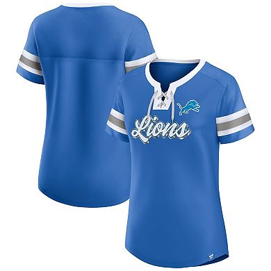 Women's Fanatics Branded Blue Detroit Lions Original State Lace-Up T-Shirt