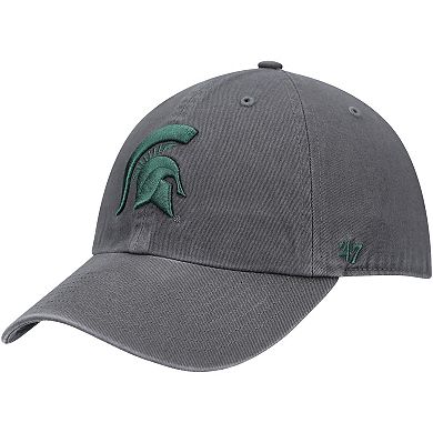 Men's '47 Charcoal Michigan State Spartans Clean Up Adjustable Hat