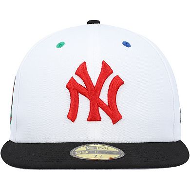 Men's New Era White/Black New York Yankees 1956 World Series Primary Eye 59FIFTY Fitted Hat