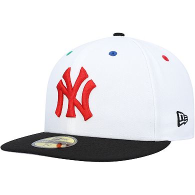 Men's New Era White/Black New York Yankees 1956 World Series Primary Eye 59FIFTY Fitted Hat