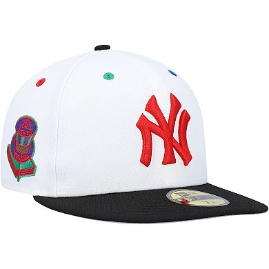 Men's New Era White/Black New York Yankees 1956 World Series Primary Eye 59FIFTY Fitted Hat