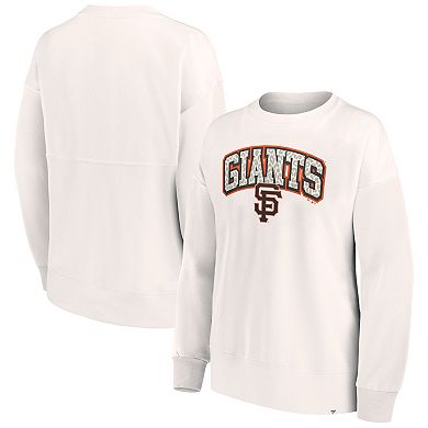 Women's Fanatics Branded Cream San Francisco Giants Leopard Pullover Sweatshirt