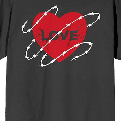 Men's Valentine's Day Love Heart Barbwire Tee