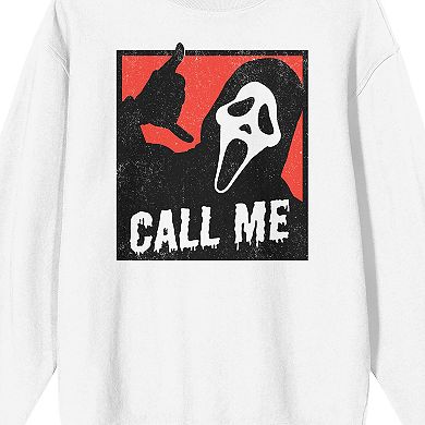 Men's Ghostface Call Me White Sweatshirt