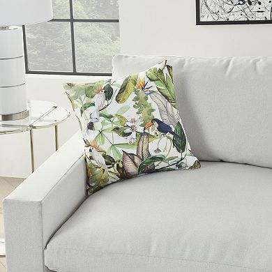 Mina Victory Jungle Reversible Geometric Cubes Multicolor Outdoor Throw Pillow