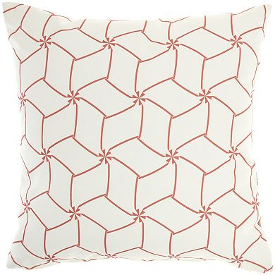 Mina Victory Jungle Reversible Geometric Cubes Multicolor Outdoor Throw Pillow