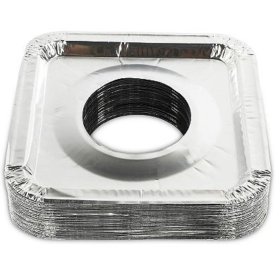 Square Stove Burner Covers, Aluminum Foil Liners (8.5 x 8.5 x 0.5 in, 100 Pack)