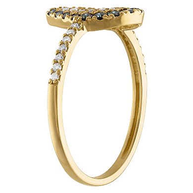 Tiara 10k Gold Diamond Horseshoe Ring