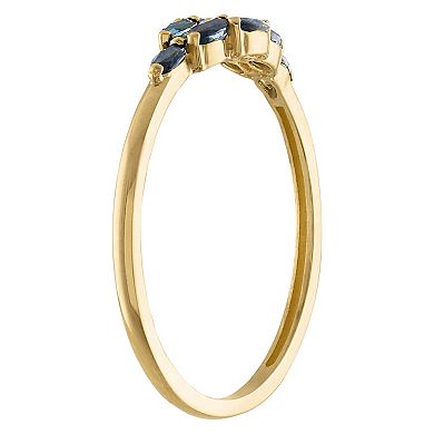Tiara 10k Gold Sapphire Cluster Ring