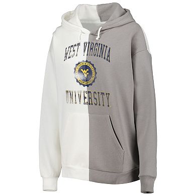 Women's Gameday Couture Gray/White West Virginia Mountaineers Split Pullover Hoodie