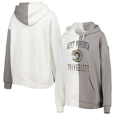 Women's Gameday Couture Gray/White West Virginia Mountaineers Split Pullover Hoodie