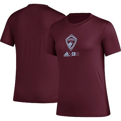 Women's adidas Burgundy Colorado Rapids AEROREADY Club Icon T-Shirt