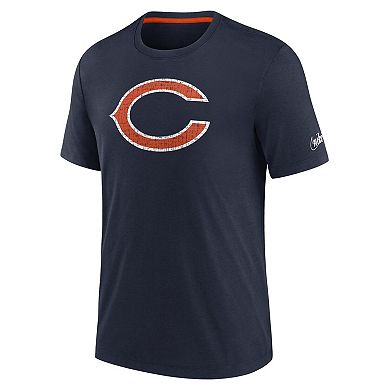 Men's Nike Navy Chicago Bears Rewind Playback Logo Tri-Blend T-Shirt