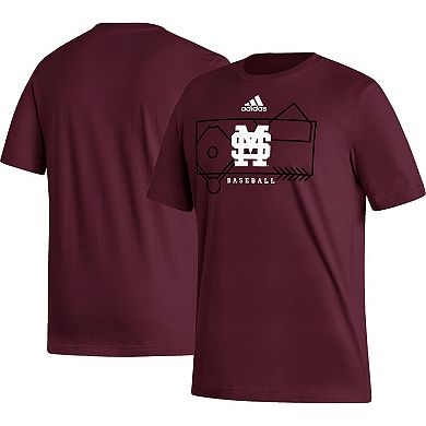 Men's adidas Maroon Mississippi State Bulldogs Locker Lines Baseball Fresh T-Shirt