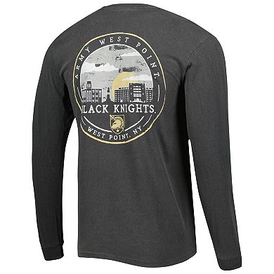 Men's Black Army Black Knights Circle Campus Scene Long Sleeve T-Shirt