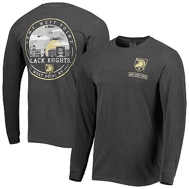 Men's Black Army Black Knights Circle Campus Scene Long Sleeve T-Shirt