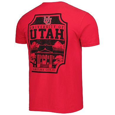 Men's Red Utah Utes Logo Campus Icon T-Shirt