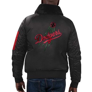 Men's Starter x Ty Hopkins Black Los Angeles Dodgers Black History Month Satin Full-Zip Jacket