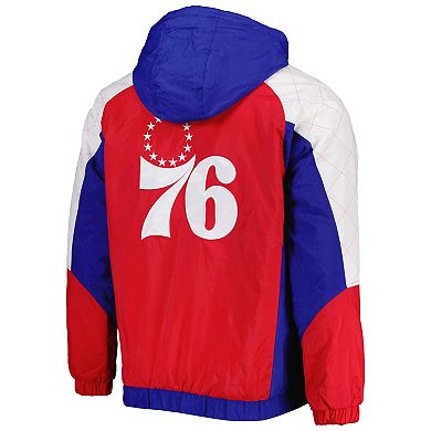 Men's Starter Royal Philadelphia 76ers Body Check Raglan Hoodie Half-Zip Jacket