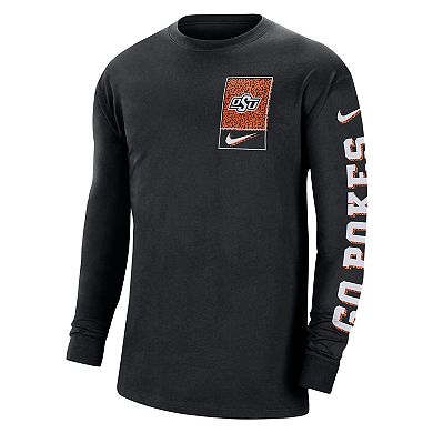 Men's Nike Black Oklahoma State Cowboys Seasonal Max90 2-Hit Long Sleeve T-Shirt