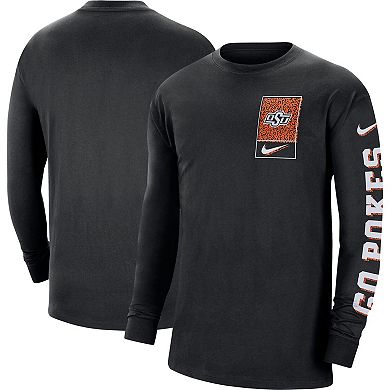 Men's Nike Black Oklahoma State Cowboys Seasonal Max90 2-Hit Long Sleeve T-Shirt